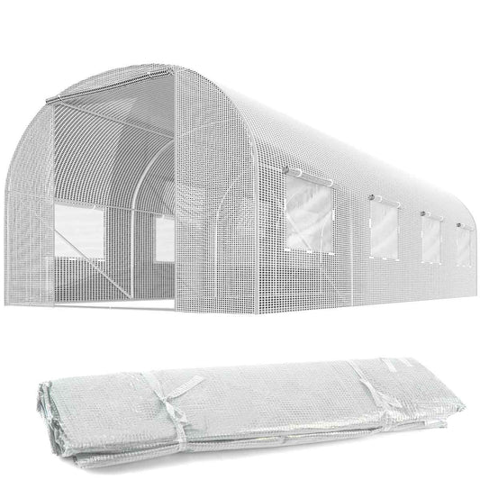 Balta šiltnamio plėvelė sodo tuneliui 3x4,5m 13,5m2 UV atspari PE folija