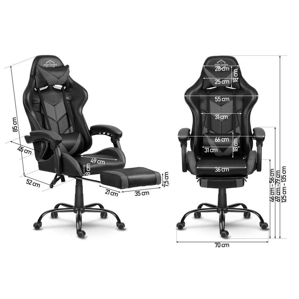 Juodai pilka žaidimų biuro kėdė Sofotel Cerberus su reguliuojamu pakoju ir ergonomine atrama