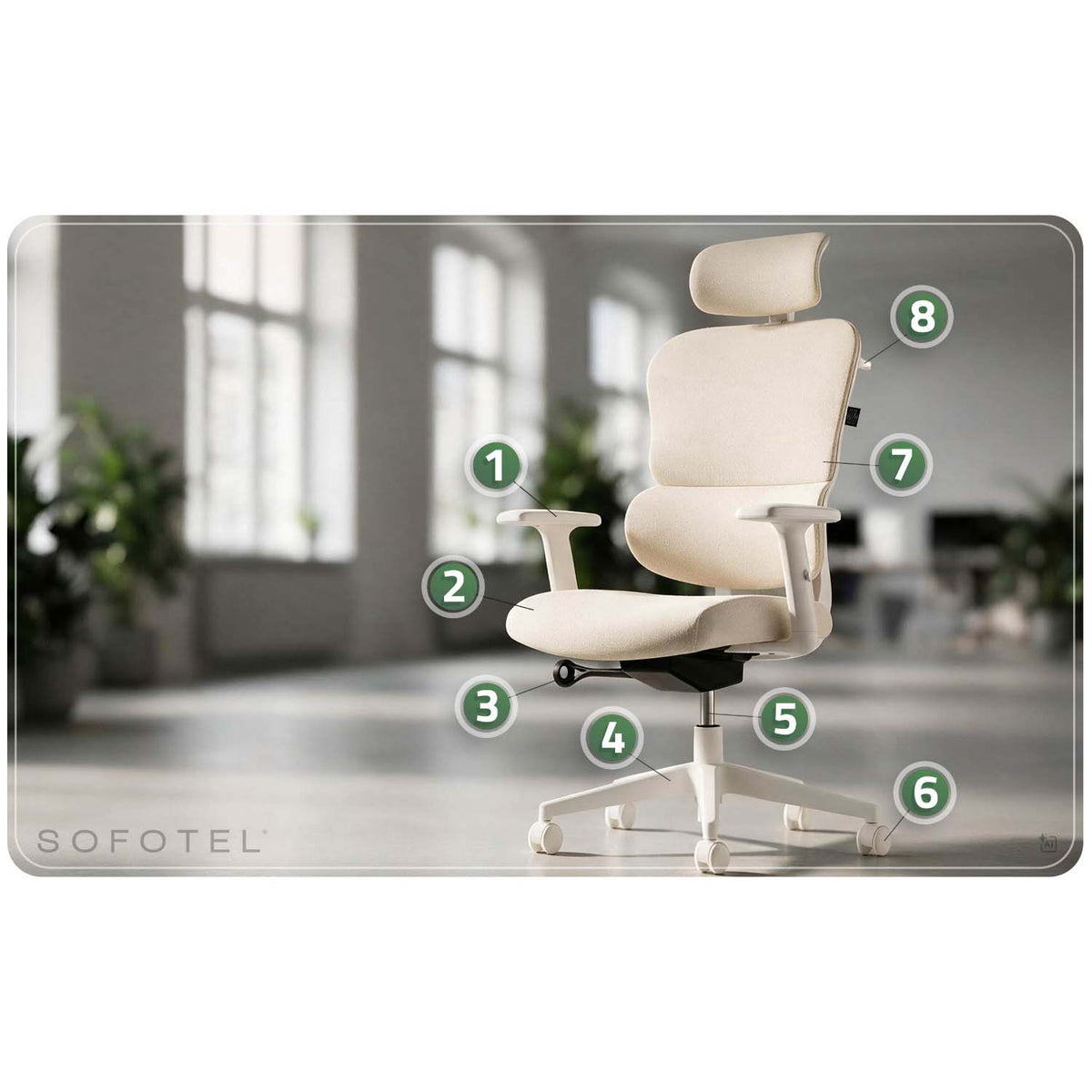 Ergonominė biuro kėdė Sofotel Nicea
