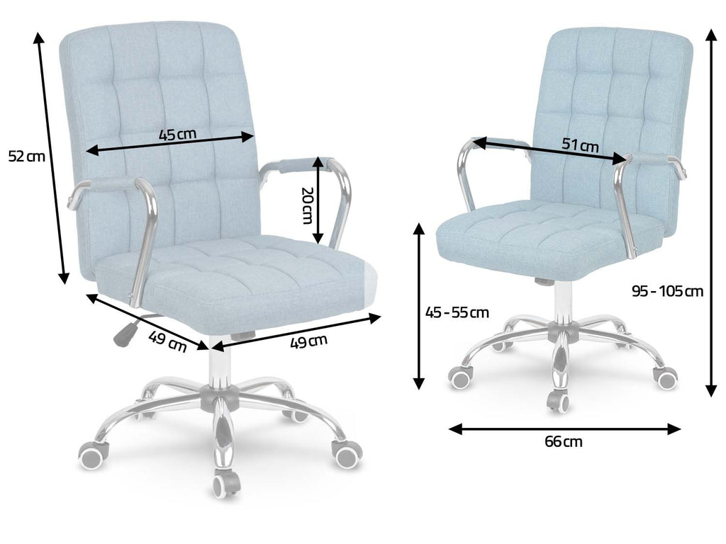 Mėlyna ergonomiška biuro kėdė Benton su TILT mechanizmu ir aukščio reguliavimu