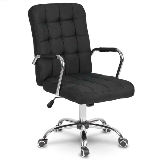 Juoda ergonomiška medžiaginė biuro kėdė Benton su reguliuojamu aukščiu ir TILT mechanizmu