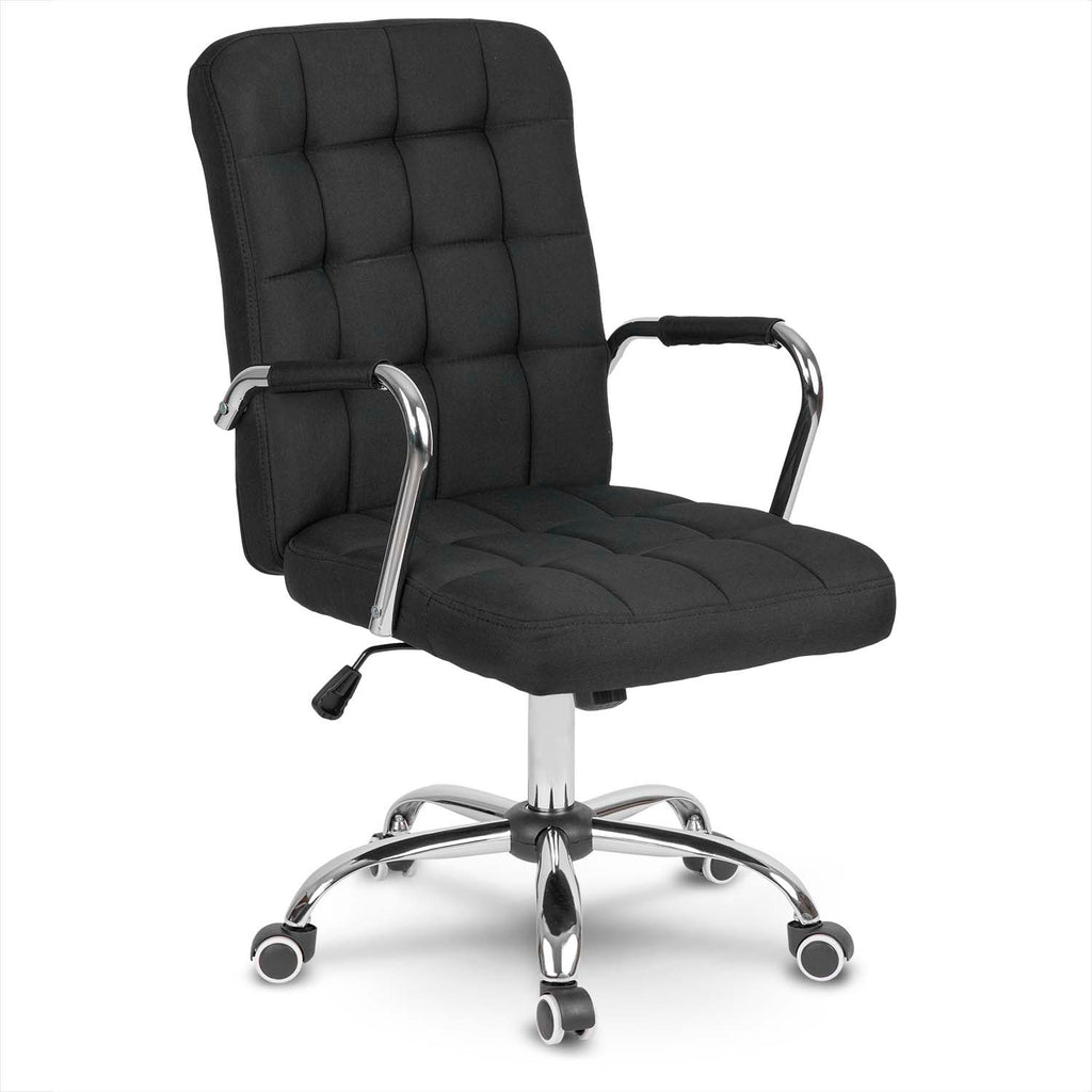 Juoda ergonomiška medžiaginė biuro kėdė Benton su reguliuojamu aukščiu ir TILT mechanizmu