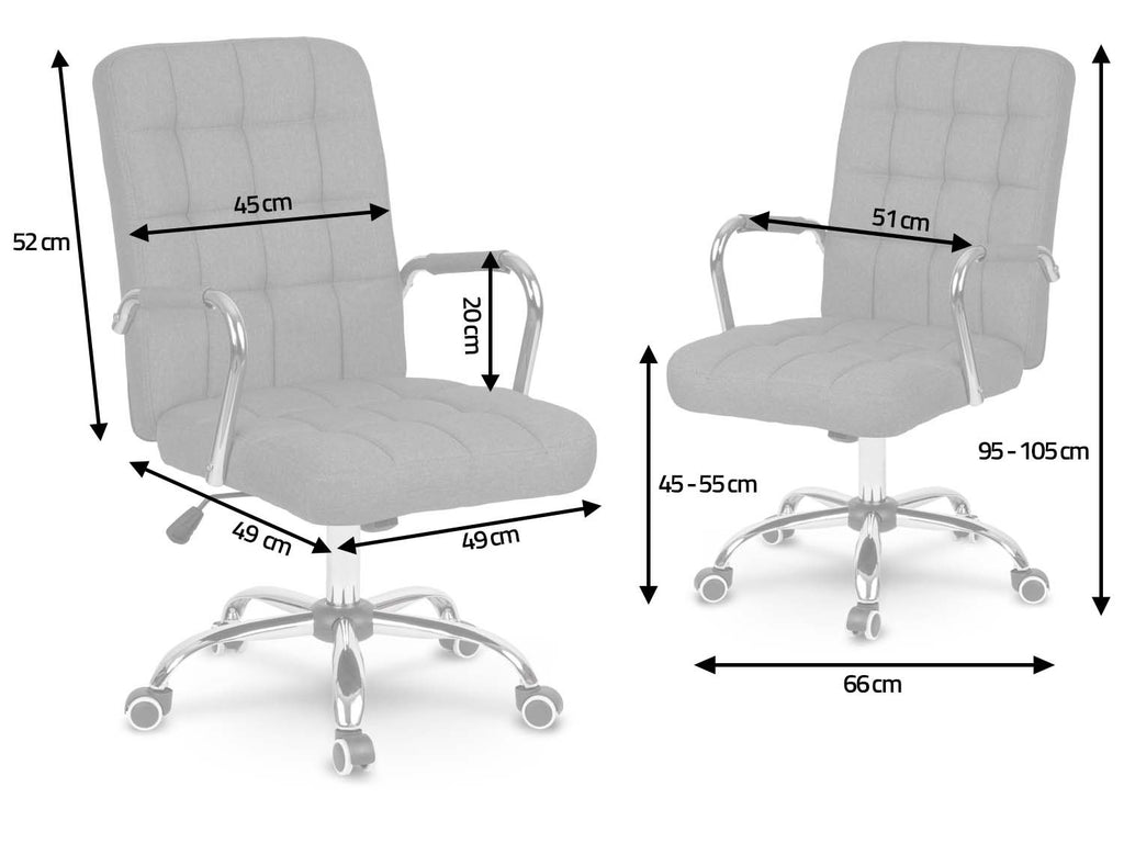 Pilka ergonomiška biuro kėdė Benton su reguliuojamu aukščiu ir atrama nugarai