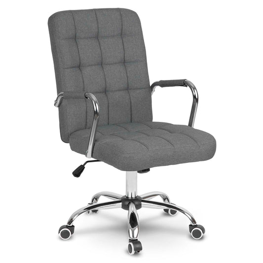 Pilka ergonomiška biuro kėdė Benton su reguliuojamu aukščiu ir atlošu moderniam darbastaliui