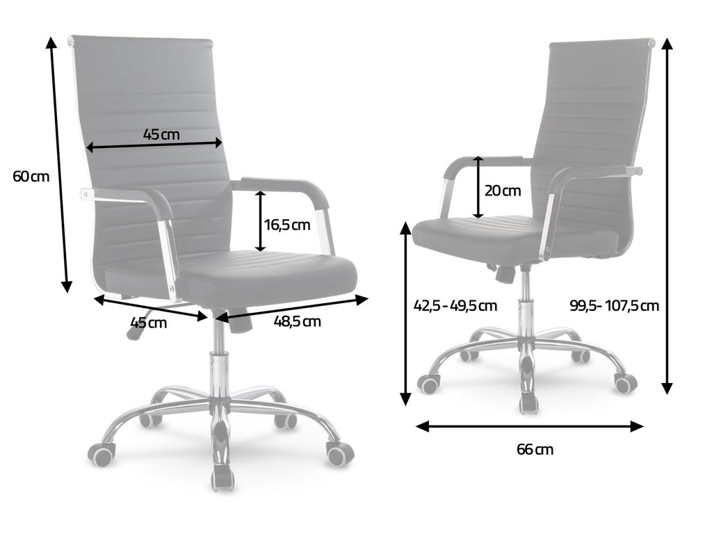 Ruda šiuolaikinio dizaino ergonomiška biuro kėdė Sofotel Boston su chromuotais porankiais ir TILT mechanizmu