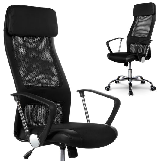 Modernus juodas biuro krėslas Sofotel Rio su aukštu atlošu ir ergonominiu dizainu