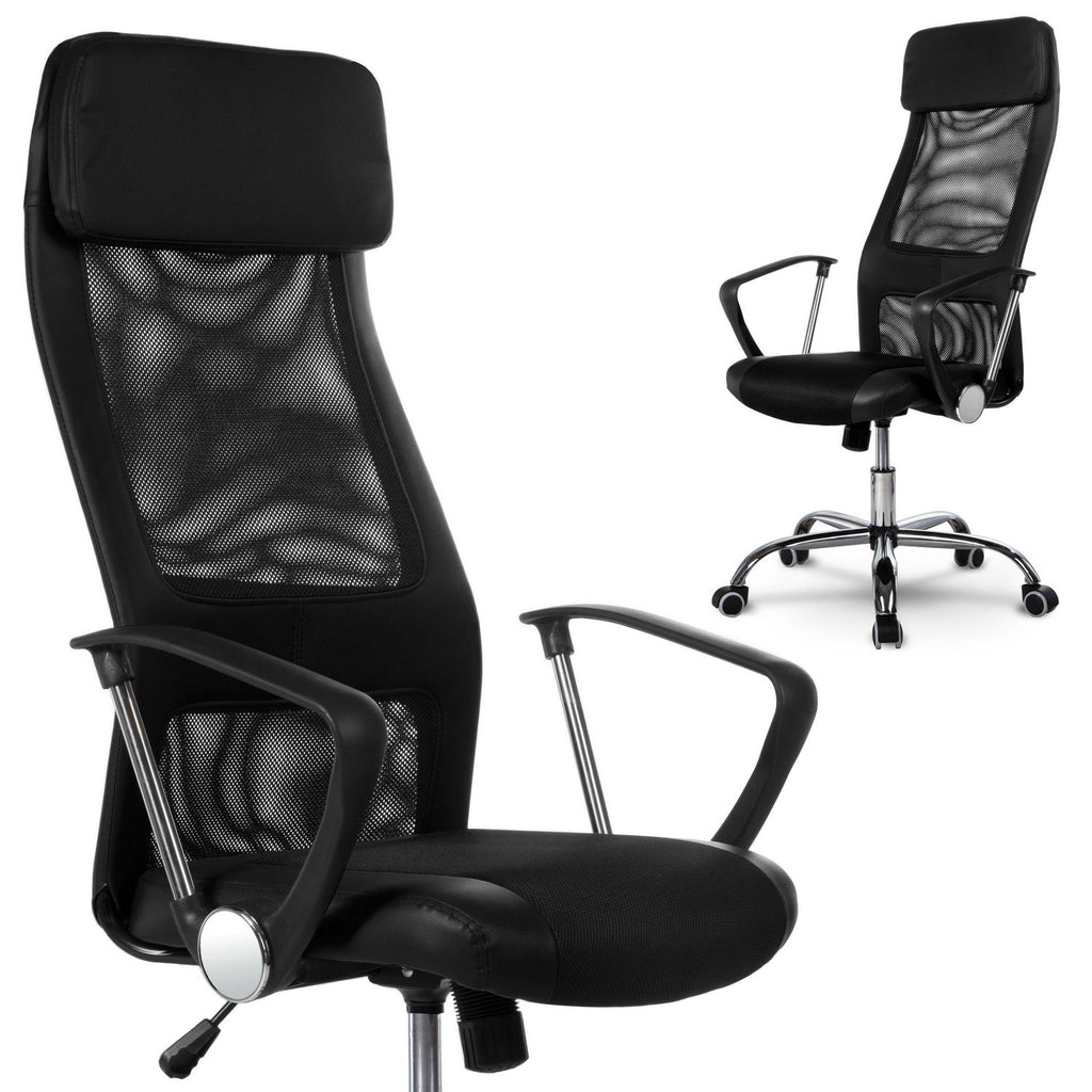 Modernus juodas biuro krėslas Sofotel Rio su aukštu atlošu ir ergonominiu dizainu