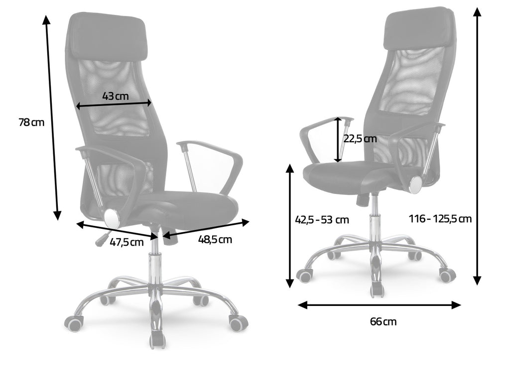 Raudonas modernus aukštas biuro krėslas Sofotel Rio su galvos atlošu chromuota baze ir ergonominiu dizainu