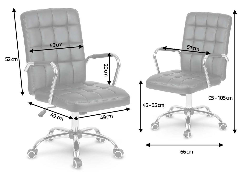 Juoda odinė biuro kėdė Benton su ergonominiu atlošu ir reguliuojamu aukščiu