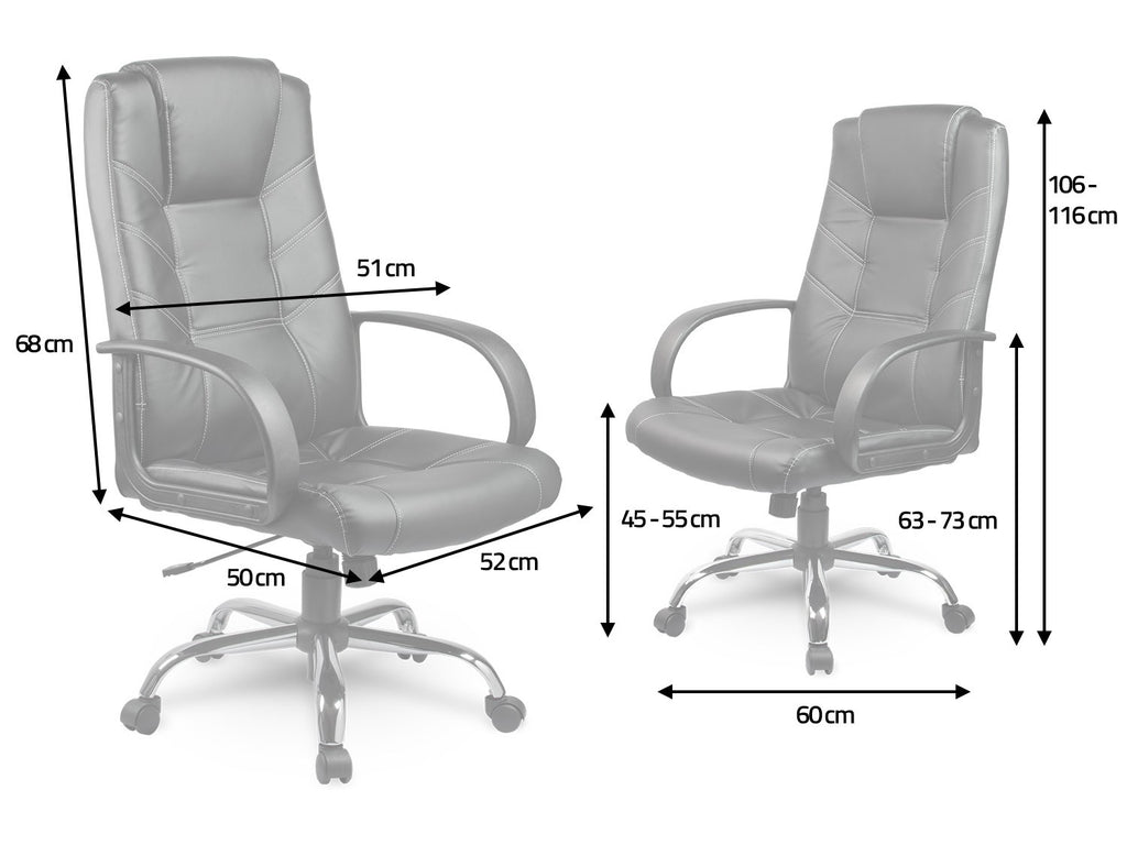 Juoda odinė biuro kėdė Sofotel EG-221 su ergonominiu dizainu ir reguliuojamu aukščiu