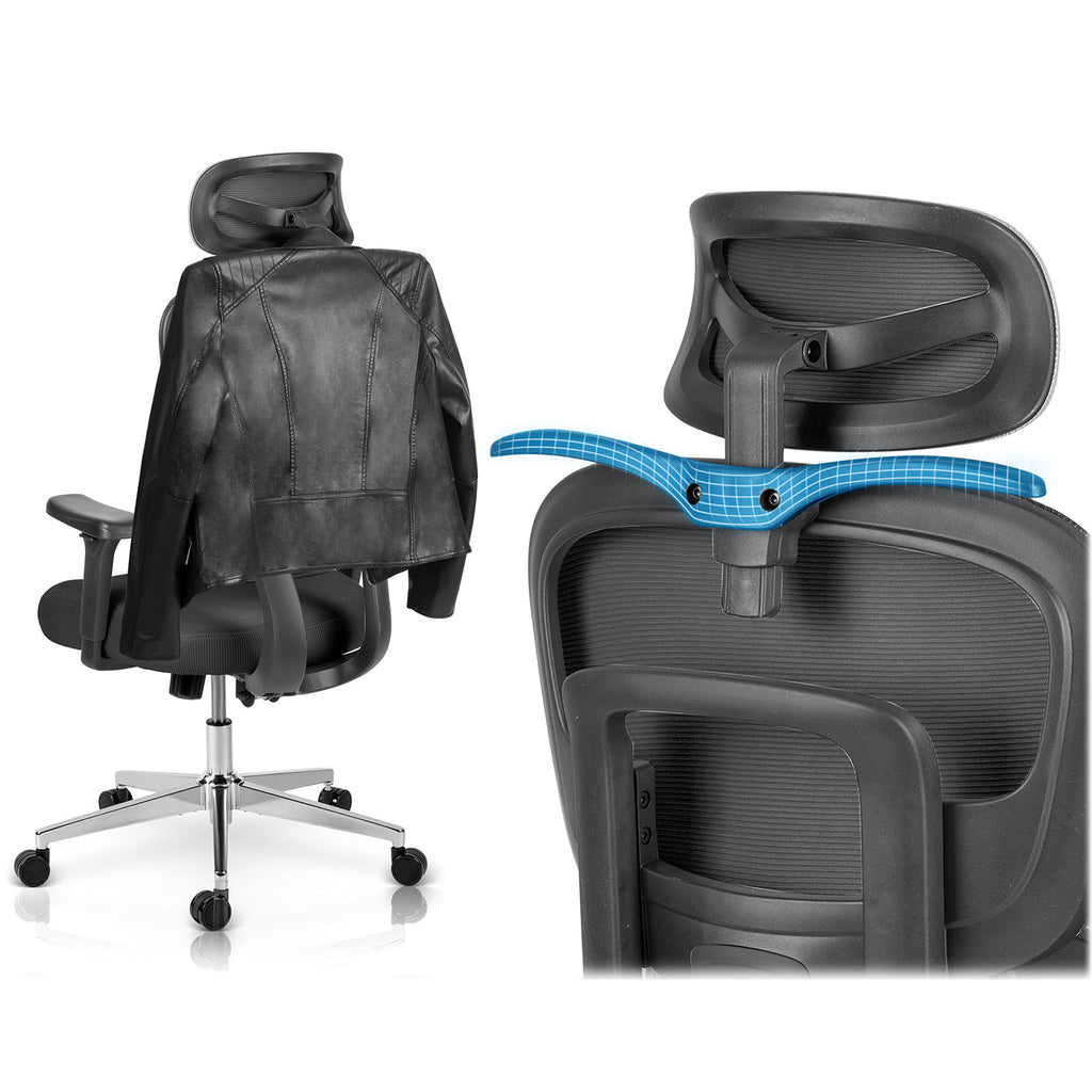 Ergonomiška juoda biuro kėdė Sofotel Talin su tinkliniu atlošu ir reguliuojamais porankiais
