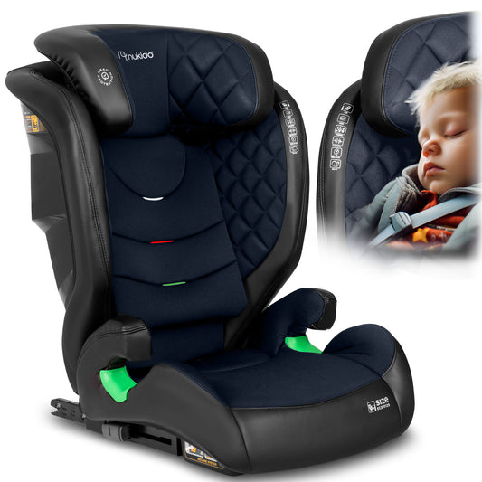 Automobilinė kėdutė vaikams Nukido Louis juoda tamsiai mėlyna 15–36 kg su ISOFIX sistema