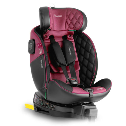 Automobilinė kėdutė kūdikiams ir vaikams juoda rožinė 0-36 kg su ISOFIX ir 360 laipsnių pasukimu