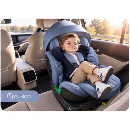 Pasukama automobilinė kėdutė su atramine koja Nukido Shelly, i-Size, ISOFIX