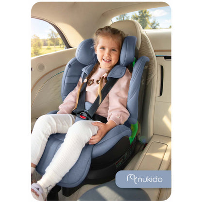 Pasukama automobilinė kėdutė su atramine koja Nukido Shelly, i-Size, ISOFIX