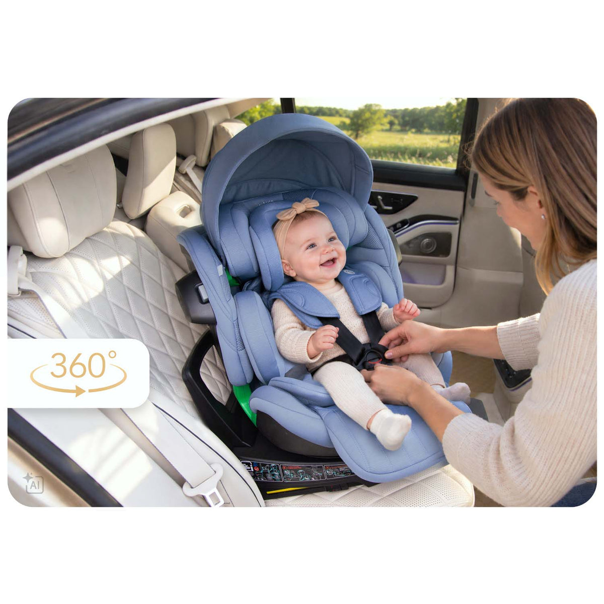Pasukama automobilinė kėdutė su atramine koja Nukido Shelly, i-Size, ISOFIX