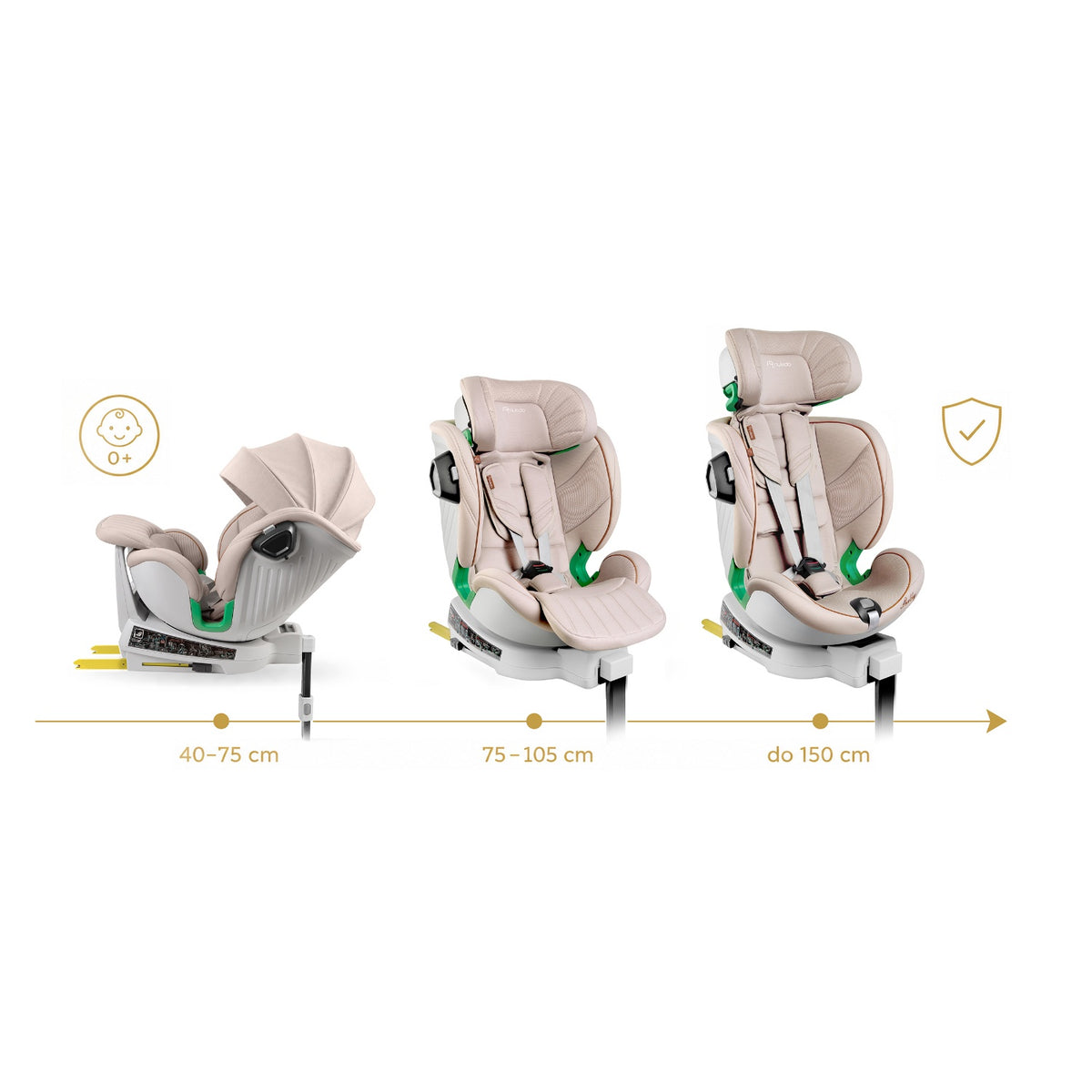Pasukama automobilinė kėdutė su atramine koja Nukido Shelly, i-Size, ISOFIX