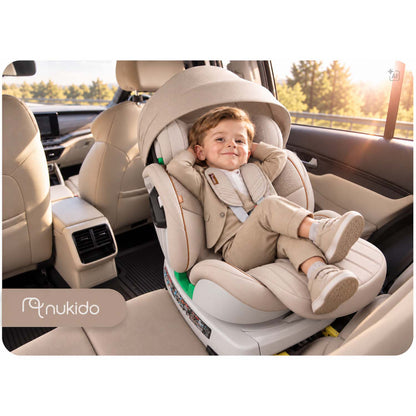 Pasukama automobilinė kėdutė su atramine koja Nukido Shelly, i-Size, ISOFIX