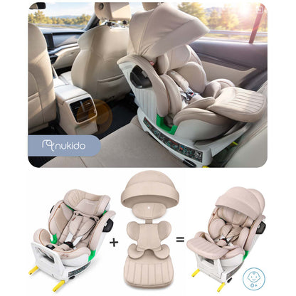 Pasukama automobilinė kėdutė su atramine koja Nukido Shelly, i-Size, ISOFIX