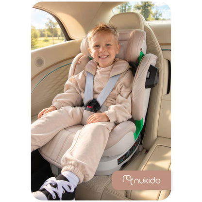 Pasukama automobilinė kėdutė su atramine koja Nukido Shelly, i-Size, ISOFIX