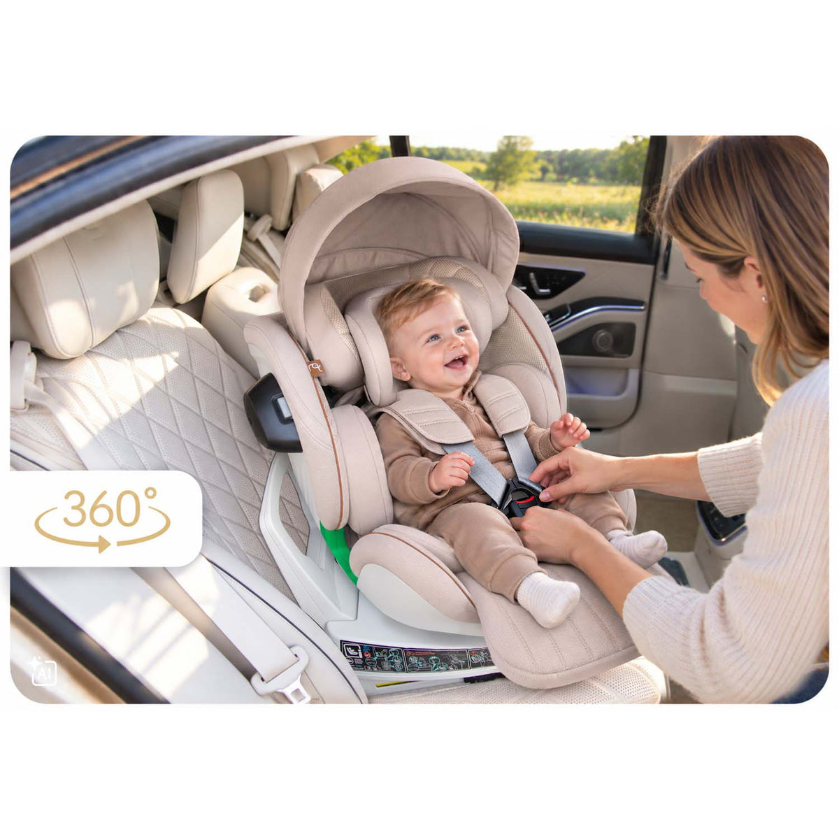 Pasukama automobilinė kėdutė su atramine koja Nukido Shelly, i-Size, ISOFIX