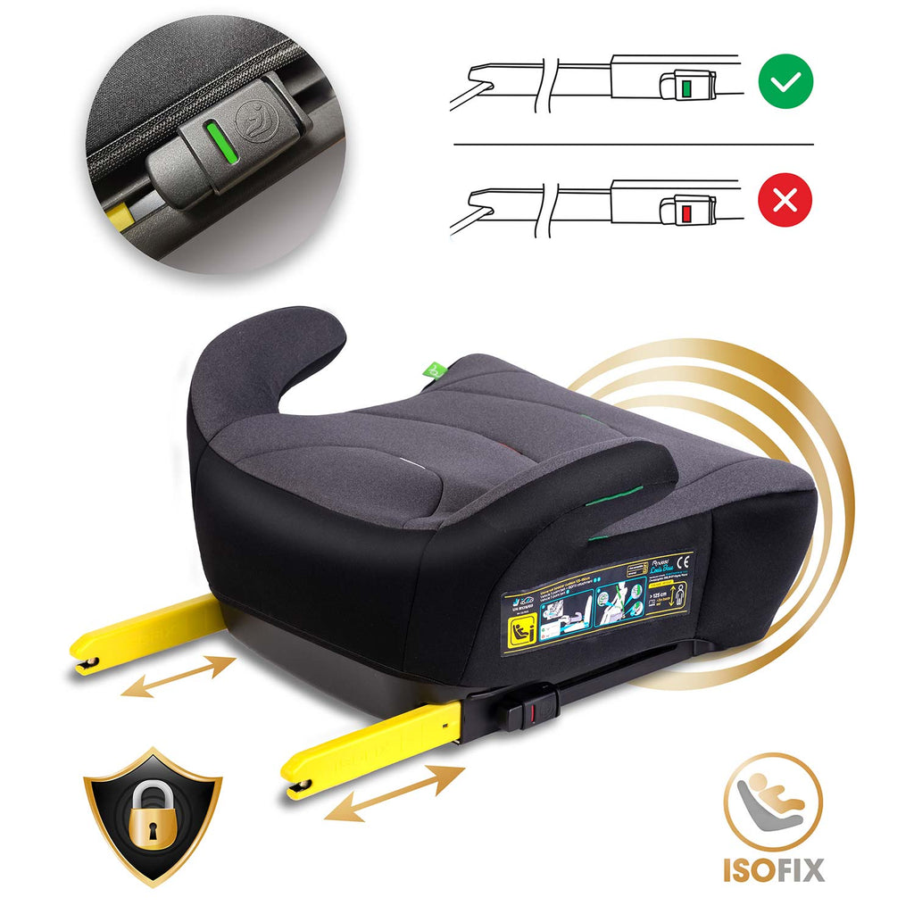 Automobilinė kėdutė vaikams 22-36 kg su ISOFIX tvirtinimu Louis Nukido tamsiai pilka