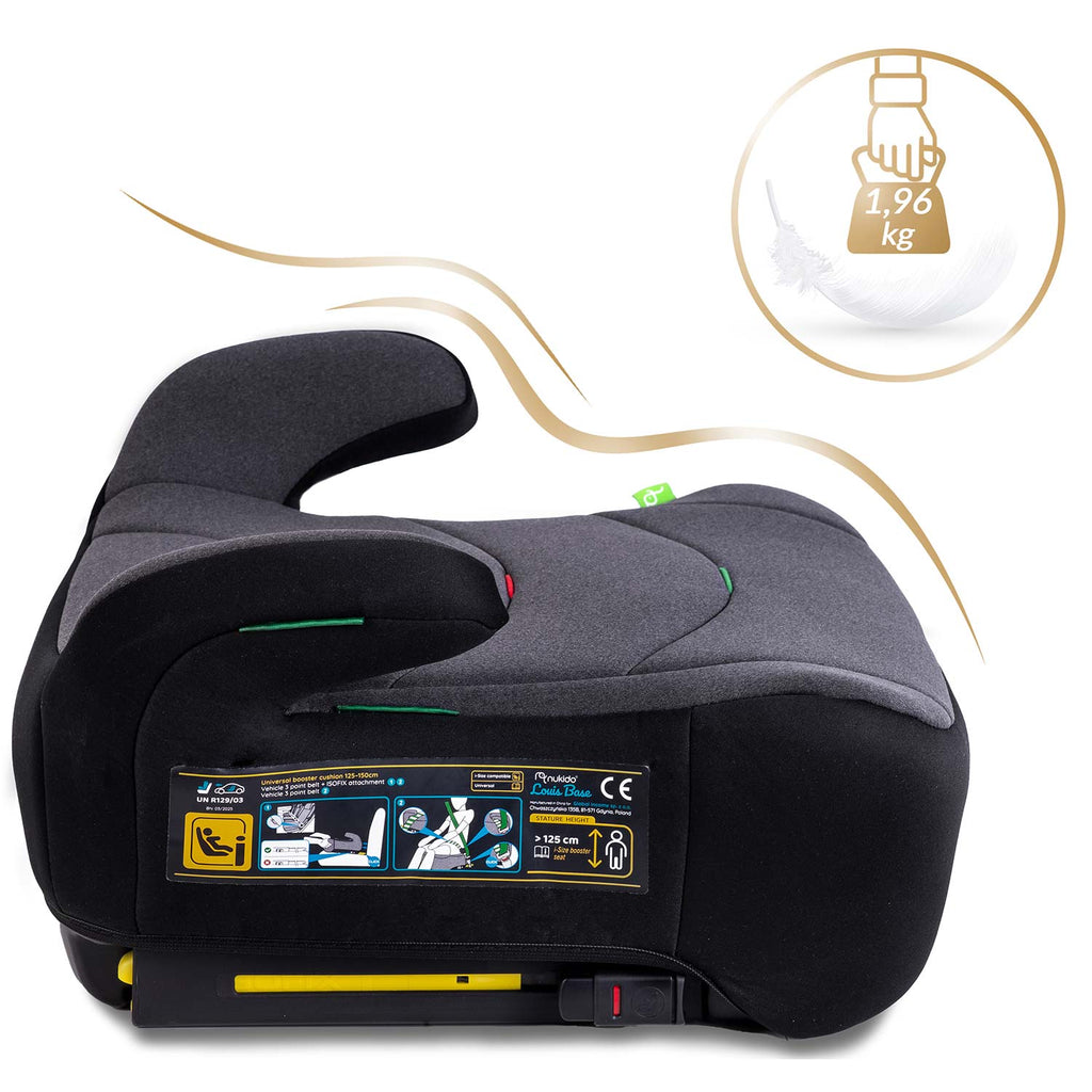 Automobilinė kėdutė vaikams 22–36 kg su ISOFIX tvirtinimu Louis Nukido tamsiai pilka color