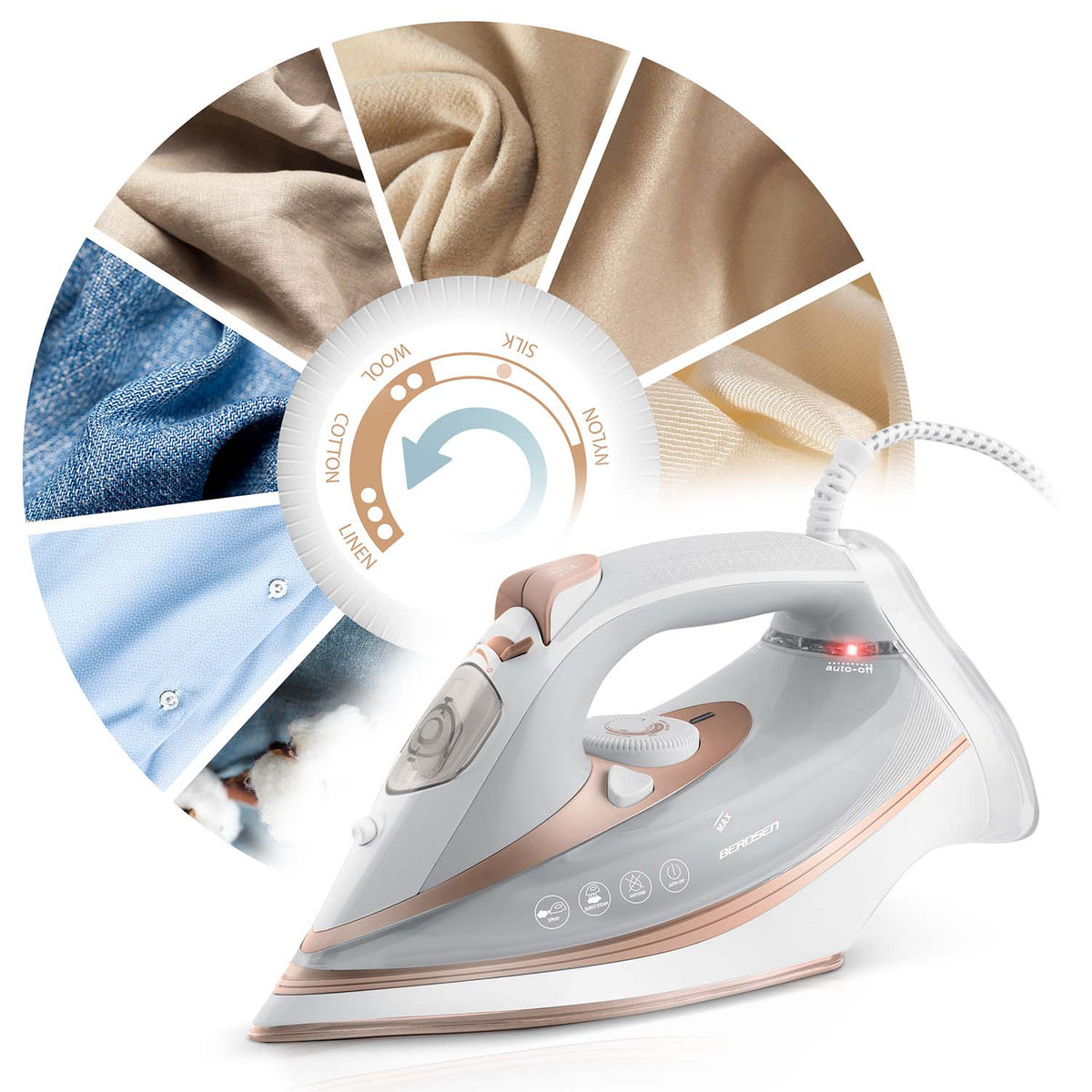 Garinis lygintuvas Berdsen, 3000 W, keraminis padas