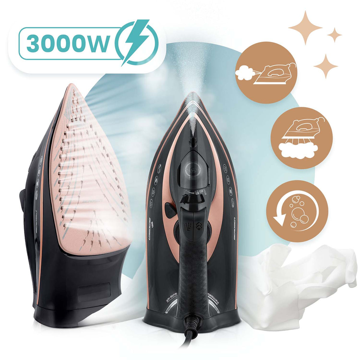Garinis lygintuvas Berdsen, 3000 W, keraminis padas