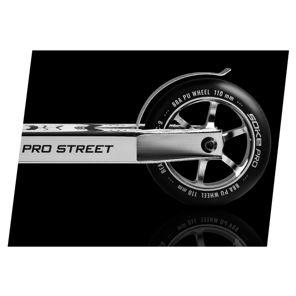 Sidabriniai Soke PRO Street triukinio paspirtuko stabdžiai profesionaliems triukams