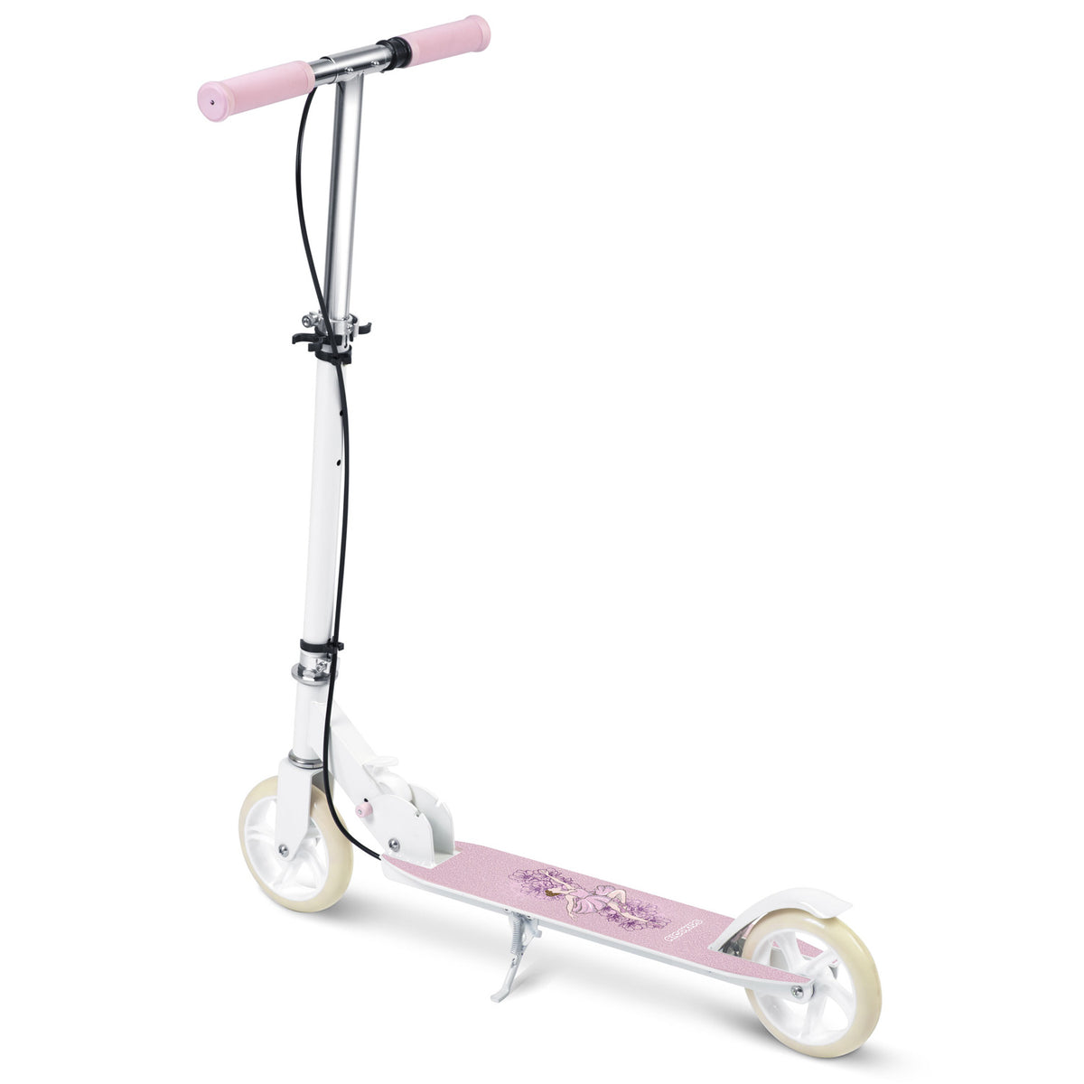 Vaikiškas paspirtukas Kodi balerina su dideliais 145 mm PU ratukais ir ABEC-7 guoliais vaikams nuo 3 iki 8 metų