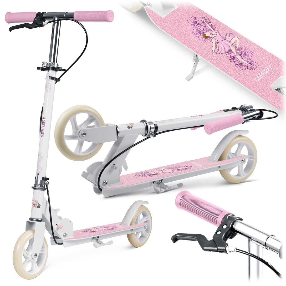 Kodi balerina paspirtukas vaikams su 145 mm guminiais ratais ir ABEC-7 guoliais nuo 3 iki 8 metų