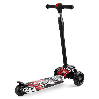 Ricokids Piko triratis paspirtukas - juodas su raudonais ir baltais raštais