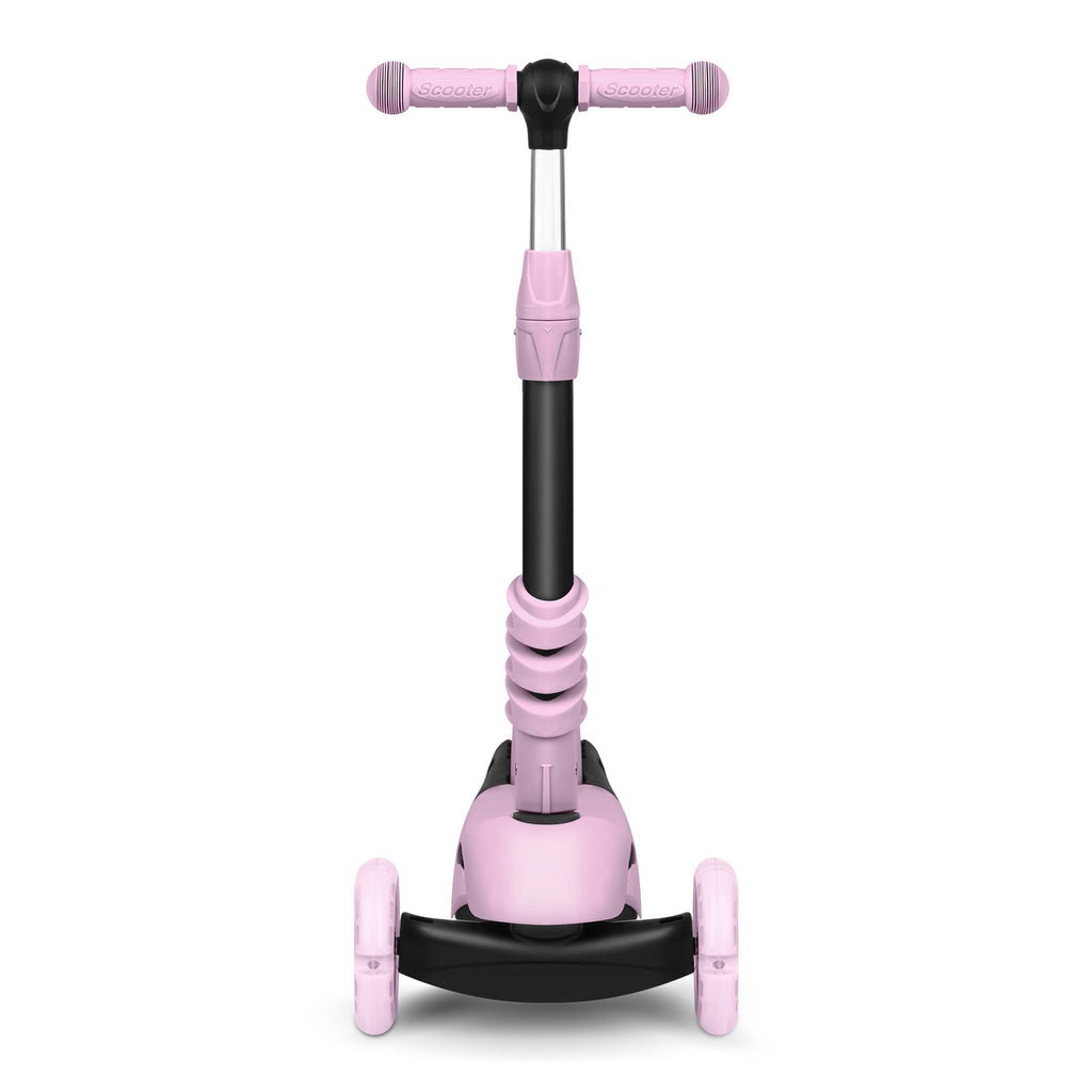 Ricokids Cubi rožinis triratis paspirtukas vaikams su LED ratais 3-in-1
