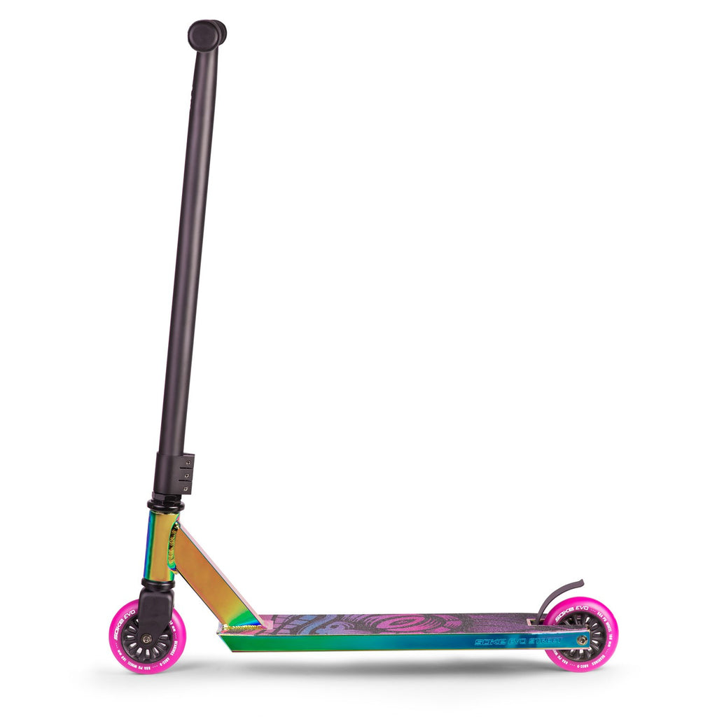 SOKE EVO Street Black Neochrome triukinis paspirtukas profesionalams skate parkui ir gatvės triukams