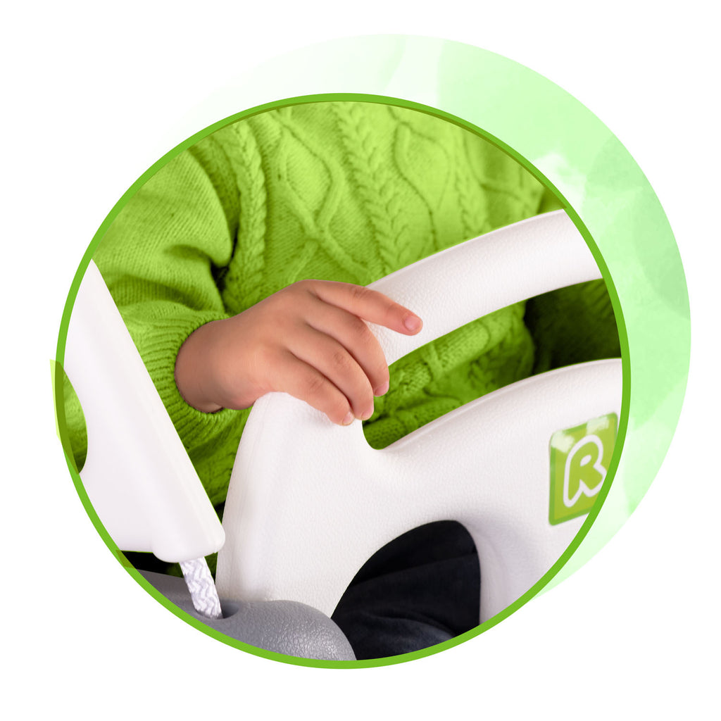 Vaikiškos 3in1 drambliuko formos supynės Ricokids pilkai žalios spalvos nuo 6 mėn iki 7 metų naudojimui viduje ir lauke