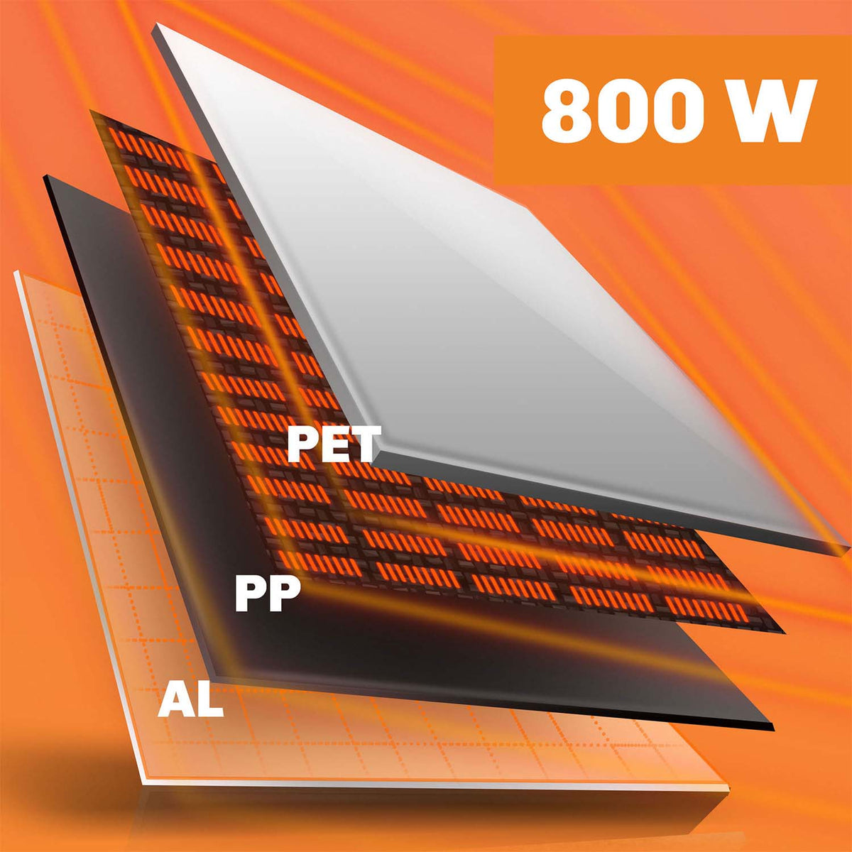 Infraraudonųjų spindulių šildymo plokštė Berdsen, 800 W, Wi-Fi