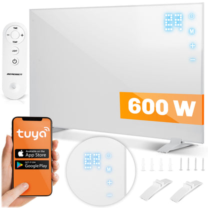 Infraraudonųjų spindulių šildytuvas Berdsen, 600 W, su Wi-Fi valdymu