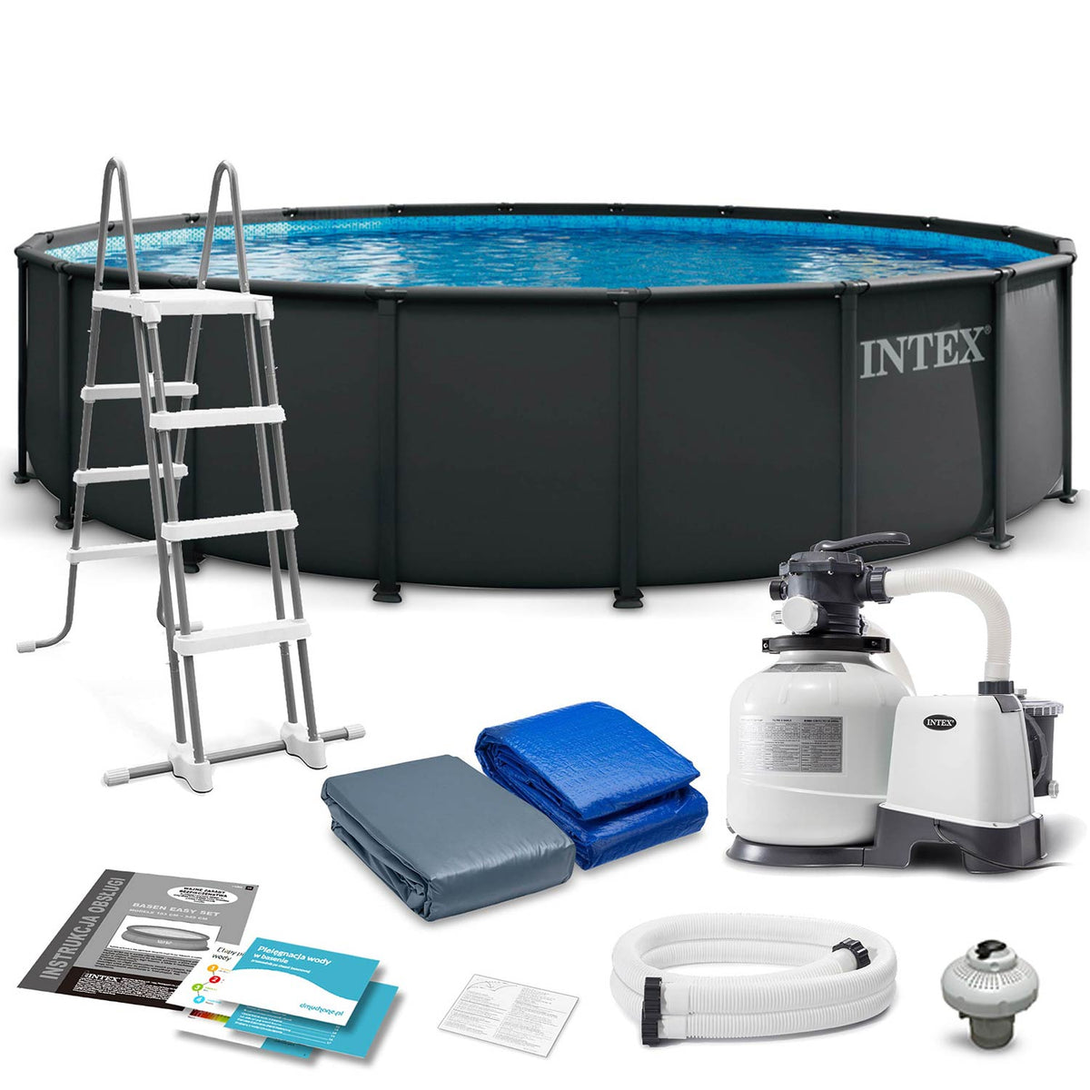 Karkasinis baseinas Intex, 732 × 132 cm, 11 dalių komplektas