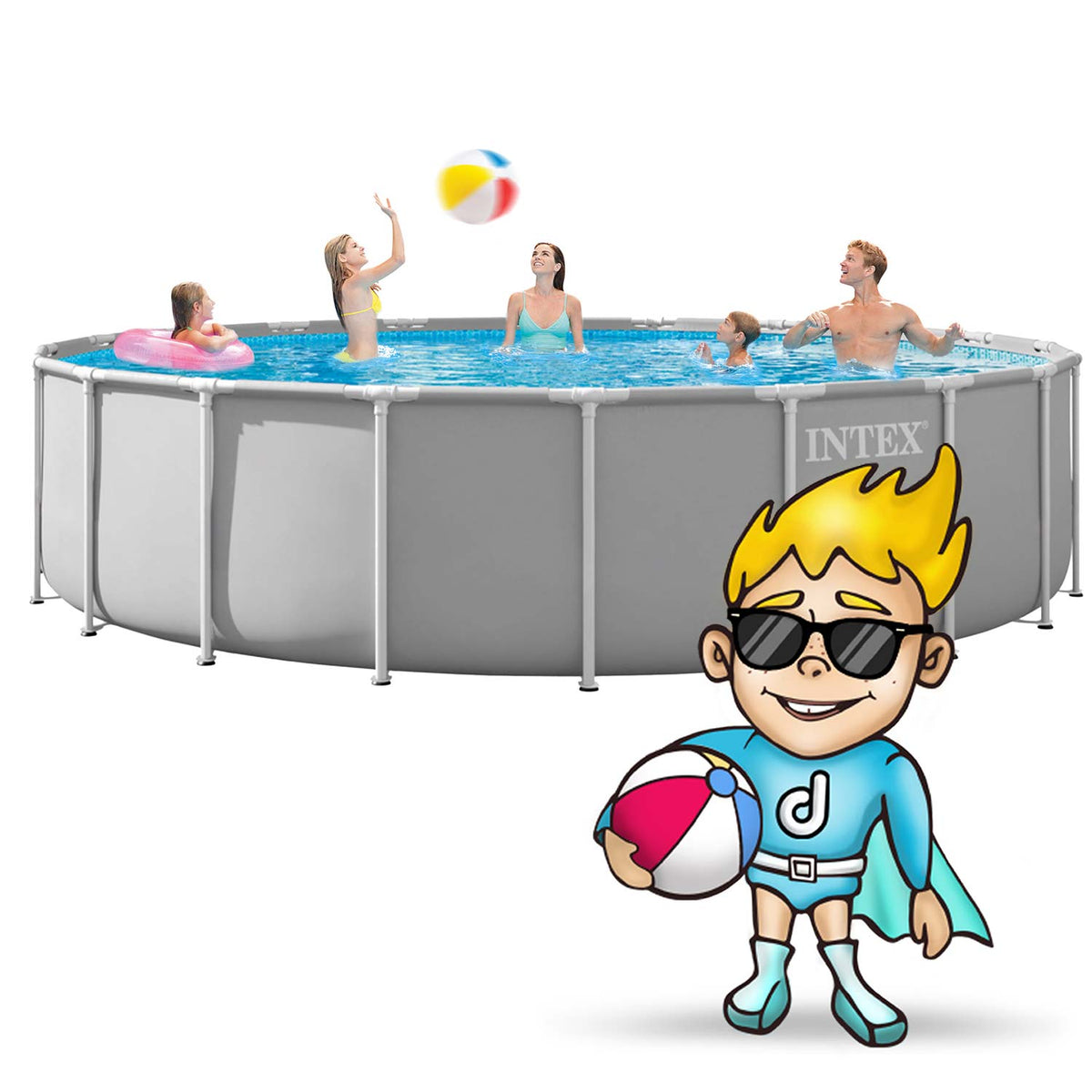 Karkasinis baseinas Intex, 610 × 132 cm, 12 dalių komplektas
