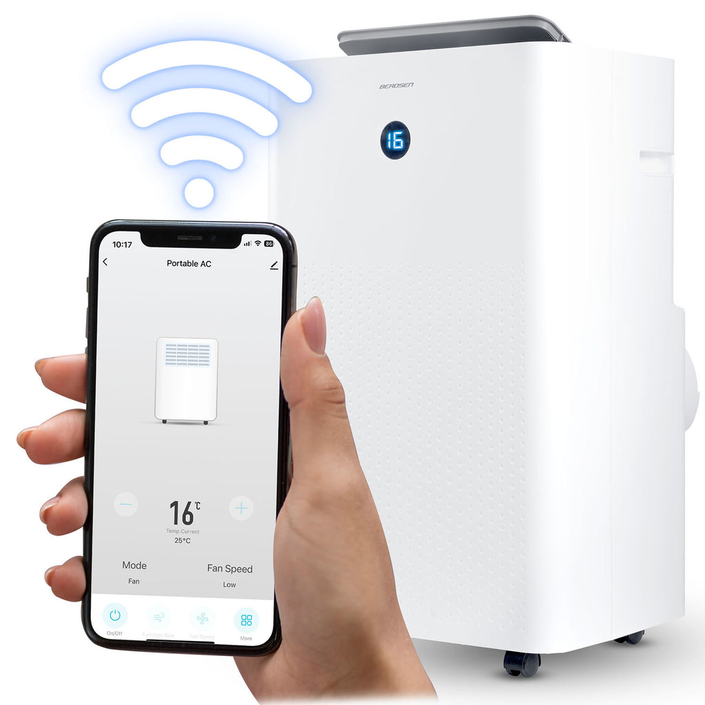 Mobilus oro kondicionierius 14000 BTU su šildymu ir oro sausintuvu WiFi valdymu Berdsen 5-in-1