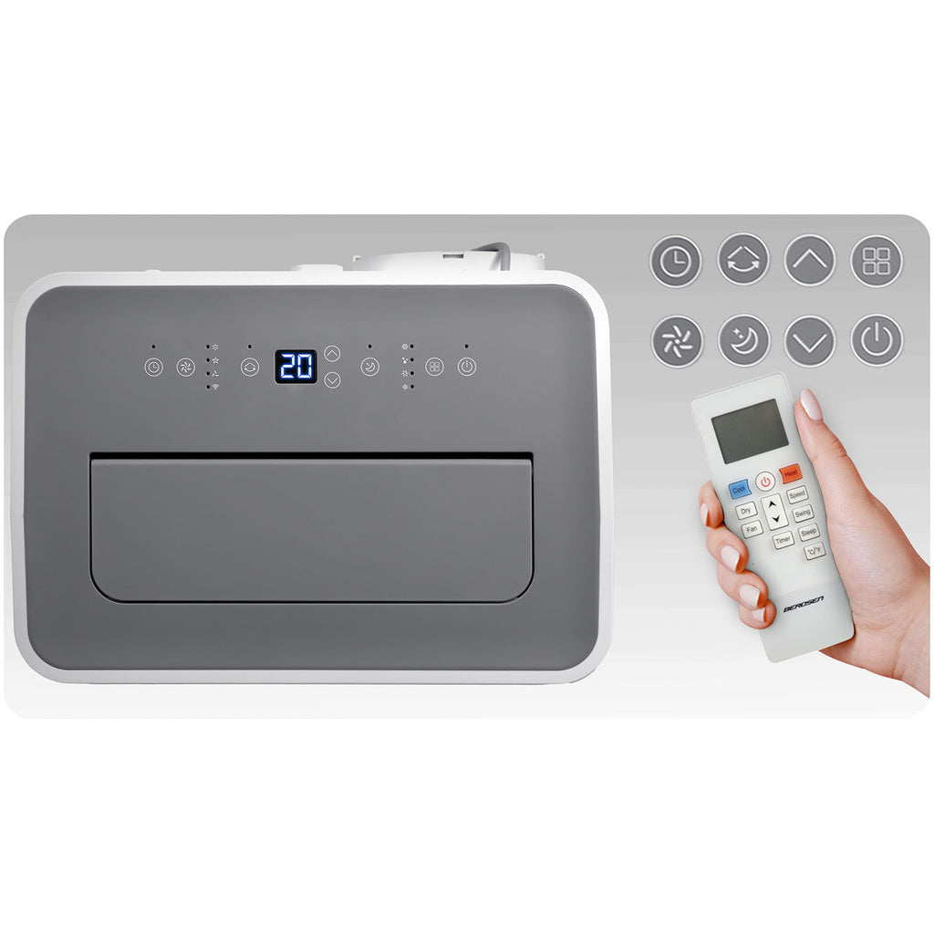 Mobilus oro kondicionierius 14000 BTU su šildymo funkcija oro sausinimu WiFi valdymu Berdsen 37l per 24h