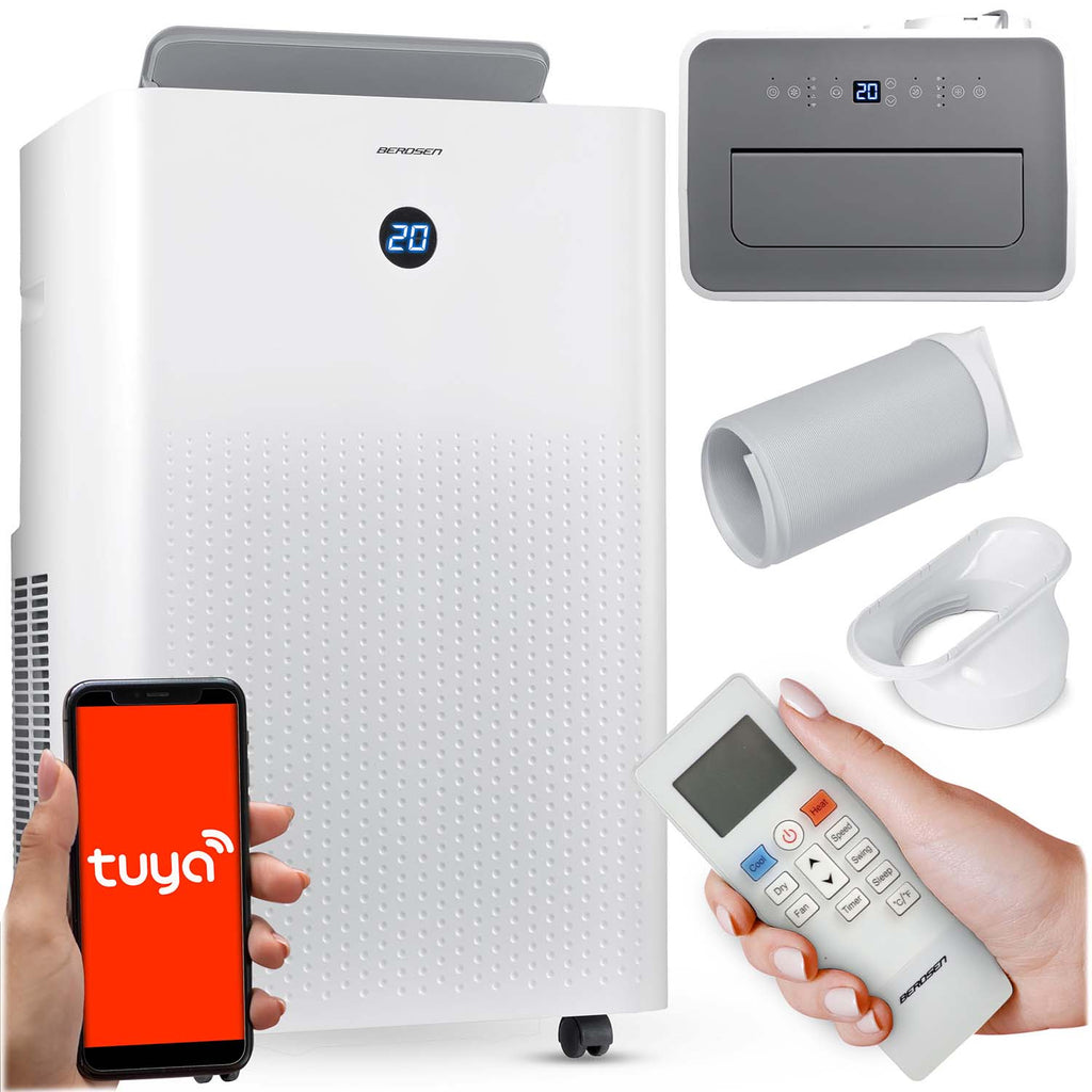 Mobilus oro kondicionierius 14000 BTU su šildymo funkcija ir WiFi valdymu Berdsen oro sausintuvas 37l per parą