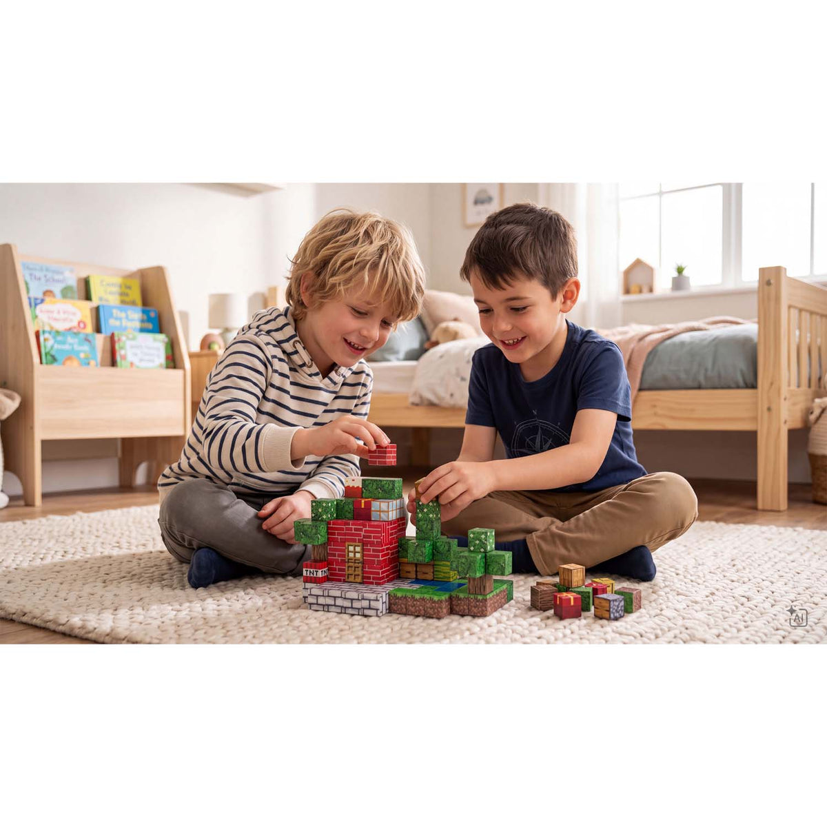 Magnetinis konstruktorius Ricokids, 108 dalys, 2 × 2 cm kaladėlės