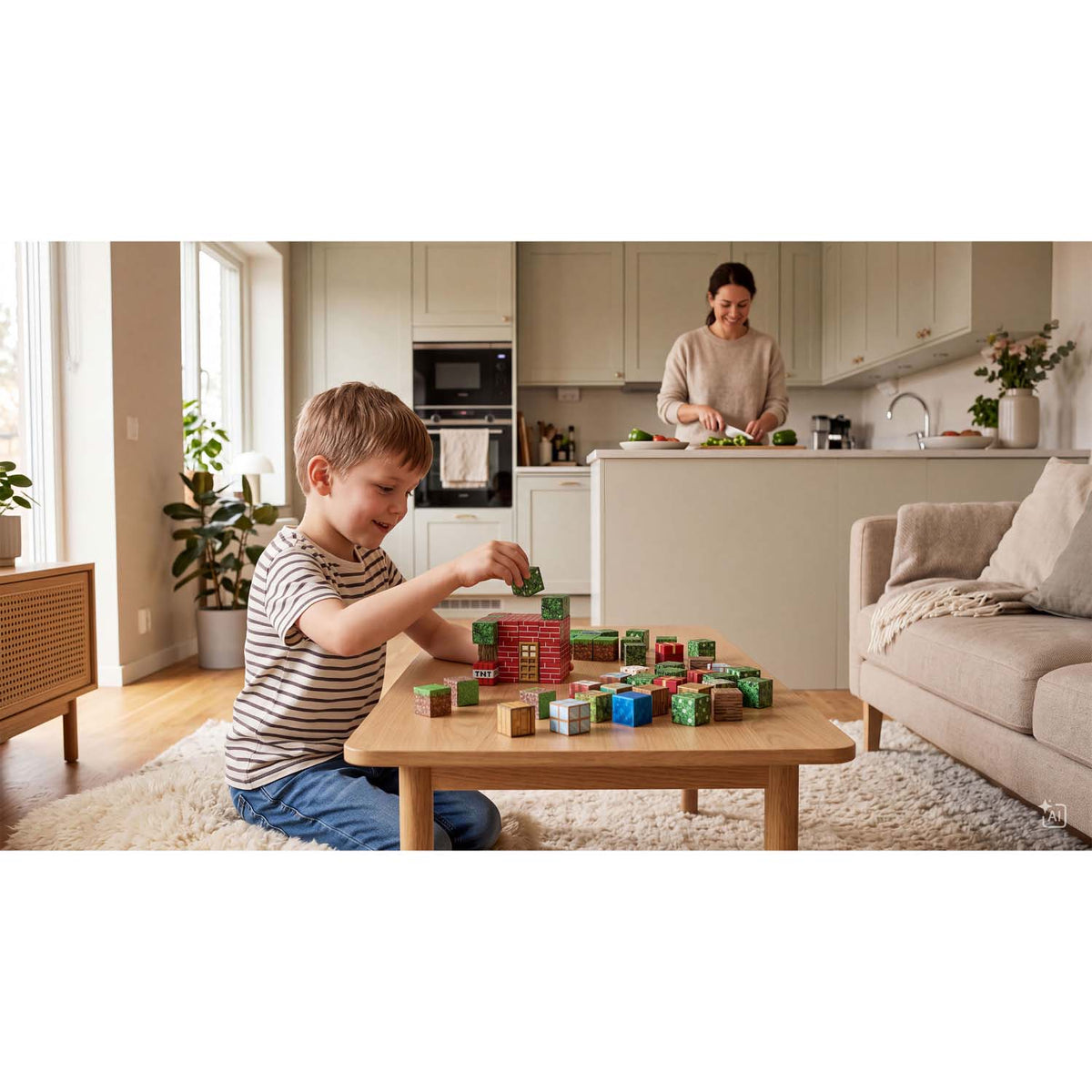 Magnetinis konstruktorius Ricokids, 108 dalys, 2 × 2 cm kaladėlės