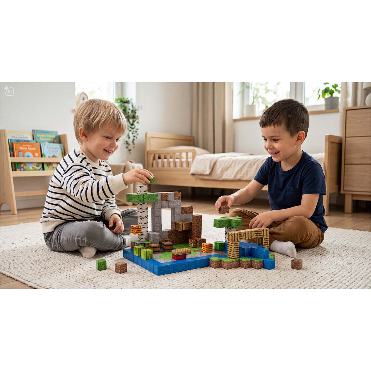 Magnetinis konstruktorius Ricokids, 300 dalių, 2 × 2 cm kaladėlės