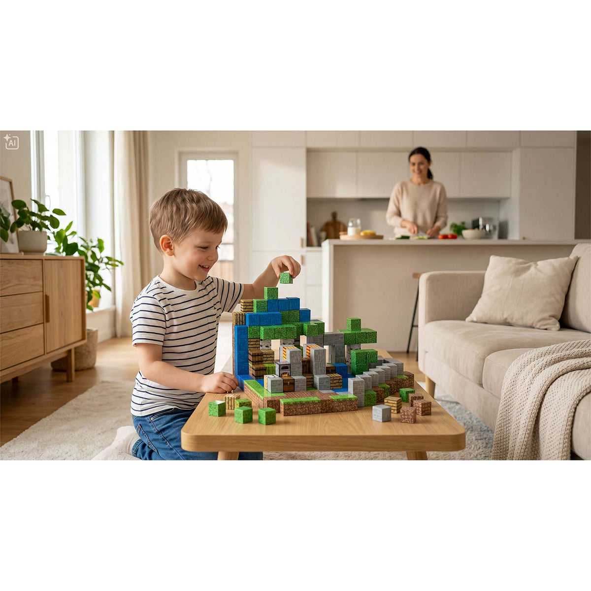 Magnetinis konstruktorius Ricokids, 300 dalių, 2 × 2 cm kaladėlės