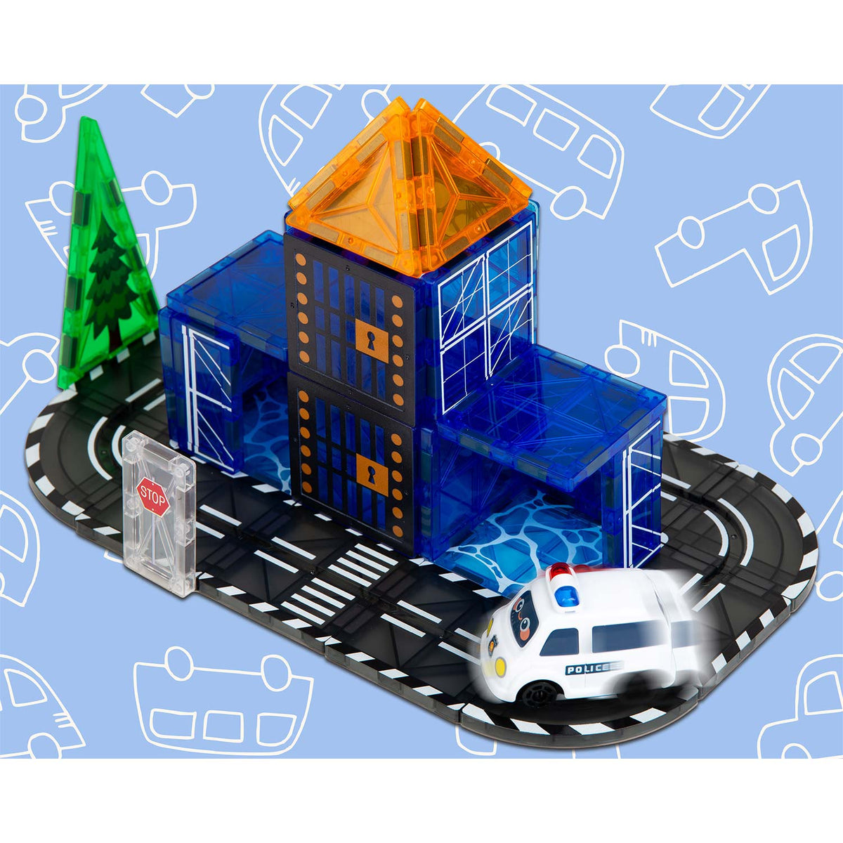 Magnetinis konstruktorius su savaeigiu policijos automobiliu Ricokids, 91 dalis