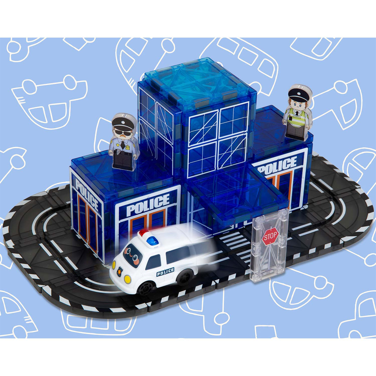 Magnetinis konstruktorius su savaeigiu policijos automobiliu Ricokids, 91 dalis