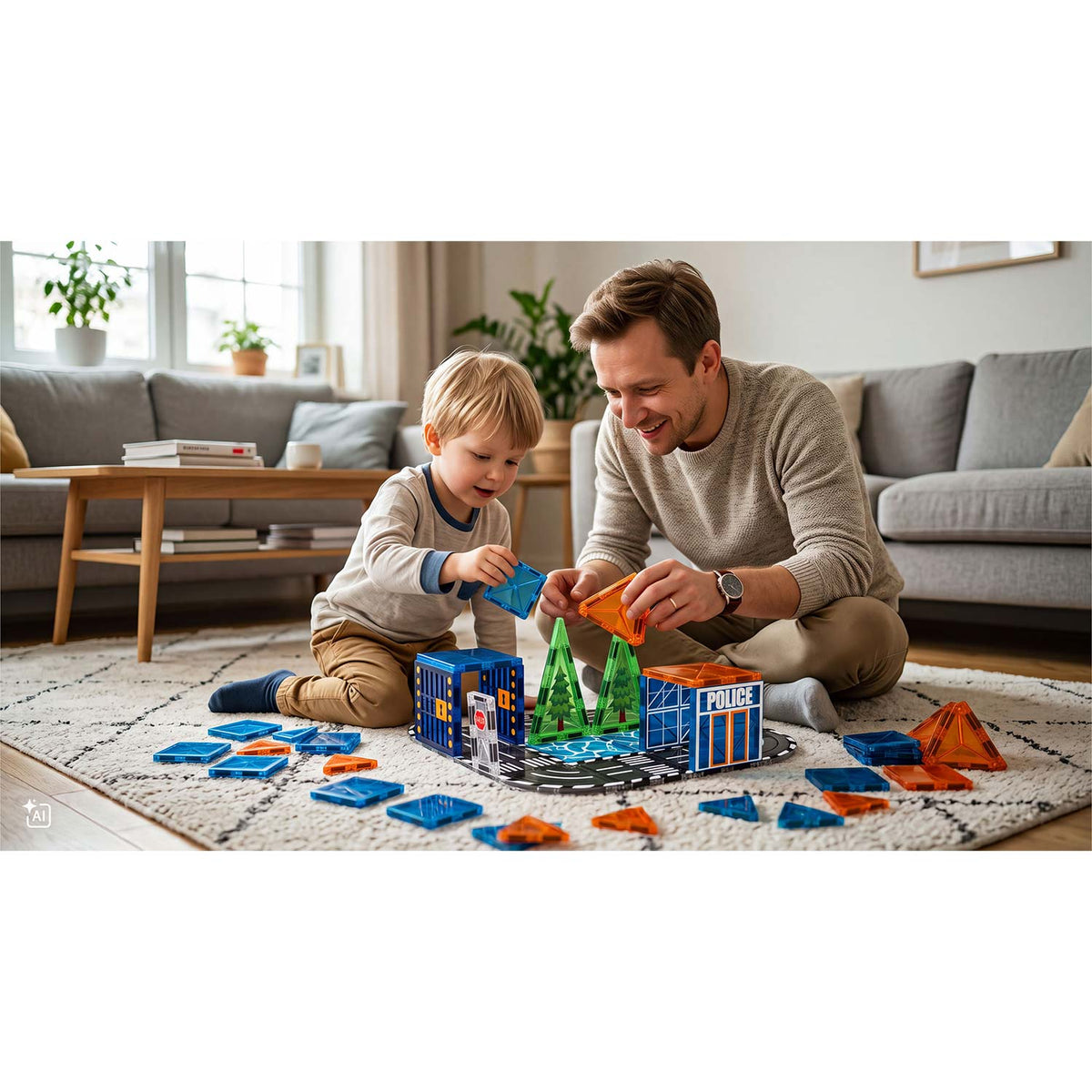 Magnetinis konstruktorius su savaeigiu policijos automobiliu Ricokids, 91 dalis